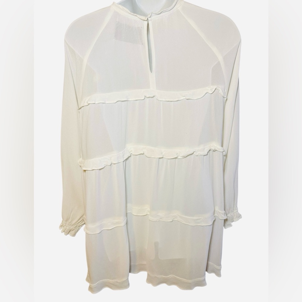 Reformation Victoria DressElegant Ivory Ruffle Dress - Picture 6 of 10
